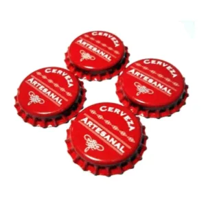 Tapas Corona Rojas Impresas para Botellas de Cerveza