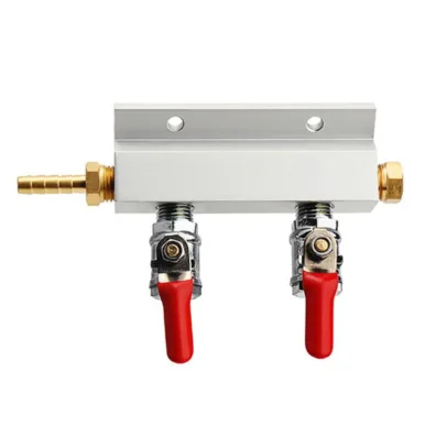 Distribuidor de gas (CO2) de 2 Salidas - Espigas
