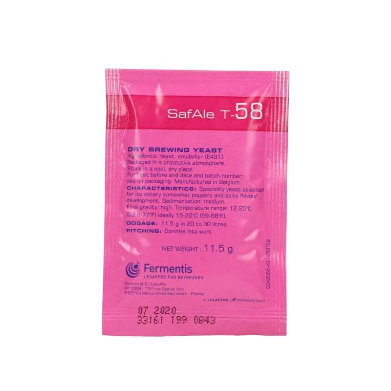 Levadura T 58 Safbrew x 11.5 grs Levadura T 58 para Cerveza Fermentis