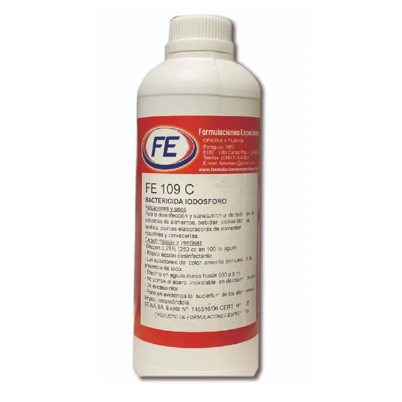 Sanitizante Bactericida Iodósforo x 1 Litro FE 109 C Sanitizante Bactericida iodósforo FE 109