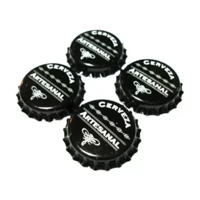Tapas Corona Impresas Negras cerveza artesanal