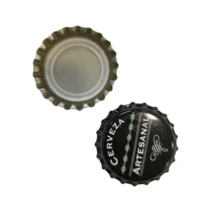 Tapas Corona Impresas Negras x 100 Unidades Tapas Corona Negras 26 mm para botellas de cerveza