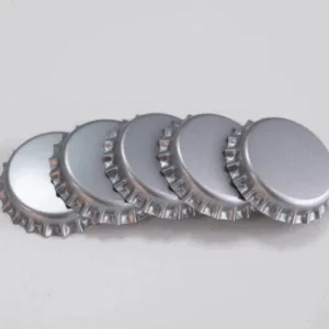 Tapas Corona Lisas Plateadas x 100 unidades Tapas Corona para botellas de cerveza 26 mm diametro