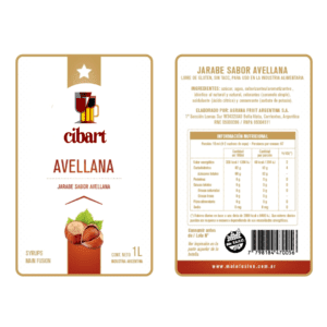 Syrup de Avellana x 1 Litro Syrup Avellana Etiqueta