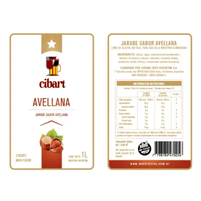 Syrup Avellana Etiqueta