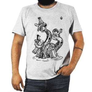 Remera Cervecera Pulpo Remera Pulpo Gris Claro Frente