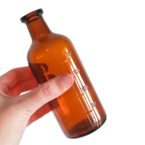 Botella Vidrio Vintage ámbar x Unidad 250 cm3