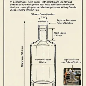 Botella de Vidrio Botánica 500 cm3 con Rosca x Unidad Botella de Vidrio Botánica 500 cm3 con Rosca x Unidad