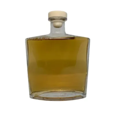 Botella de Vidrio Bourbon Cuadrada 700 cm3 con Tapón x Unidad