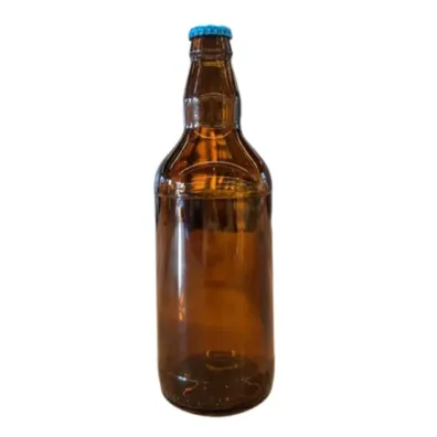 Botella de Vidrio Importada Color Ámbar con Tapa x 500 cm3